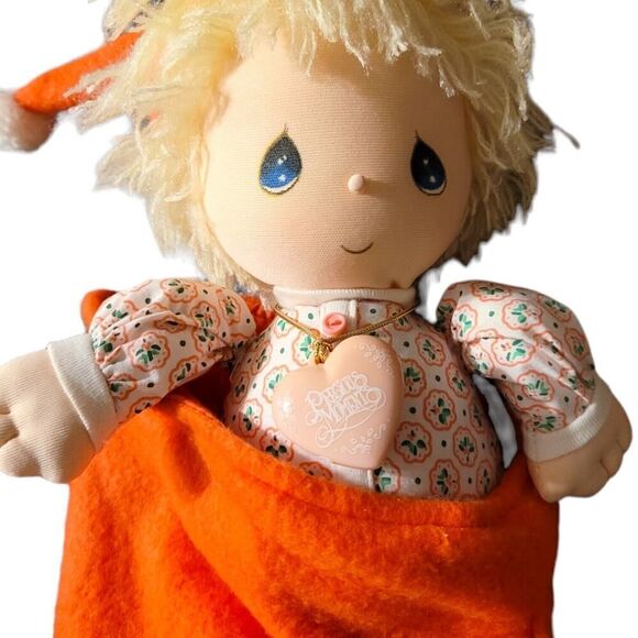 VTG Precious Moments Christmas Stocking Danny Doll & Locket By Applause 1986 - Picture 4 of 5